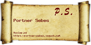 Portner Sebes névjegykártya